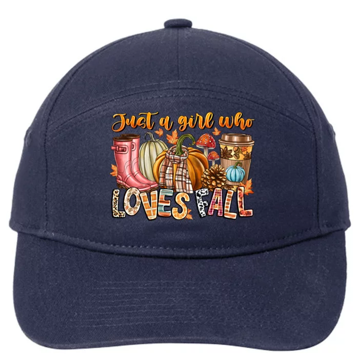 Just A Who Loves Fall Colorful Plaid Autumn Season Cool Gift 7-Panel Snapback Hat