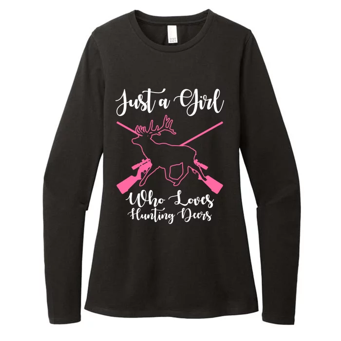 Just A Who Loves Hunting Deers Huntress Cool Gift Womens CVC Long Sleeve Shirt