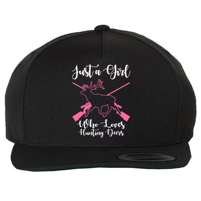 Just A Who Loves Hunting Deers Huntress Cool Gift Wool Snapback Cap