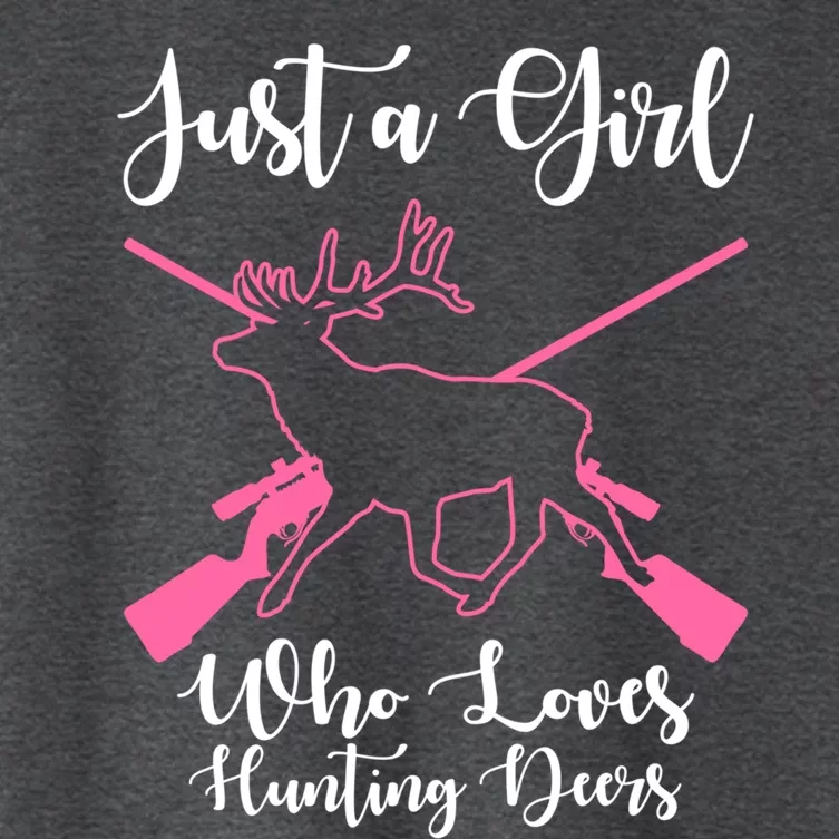 Just A Who Loves Hunting Deers Huntress Cool Gift Women's Crop Top Tee