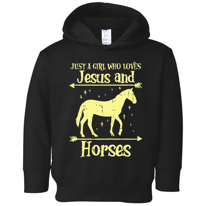 Just A  Who Loves Jesus And Horses Christian Toddler Hoodie