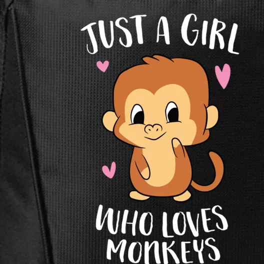 Just A Who Loves Monkeys Cute Monkey Lover Gift City Backpack