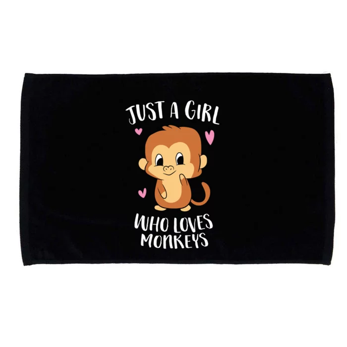 Just A Who Loves Monkeys Cute Monkey Lover Gift Microfiber Hand Towel