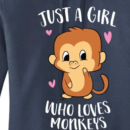 Just A Who Loves Monkeys Cute Monkey Lover Gift Women's Pullover Hoodie