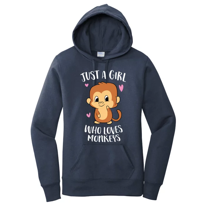 Just A Who Loves Monkeys Cute Monkey Lover Gift Women's Pullover Hoodie