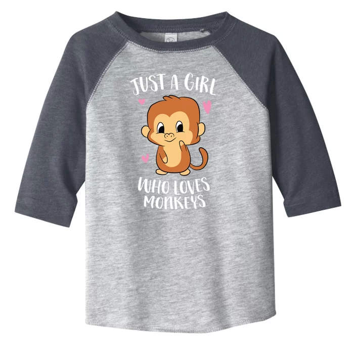 Just A Who Loves Monkeys Cute Monkey Lover Gift Toddler Fine Jersey T-Shirt