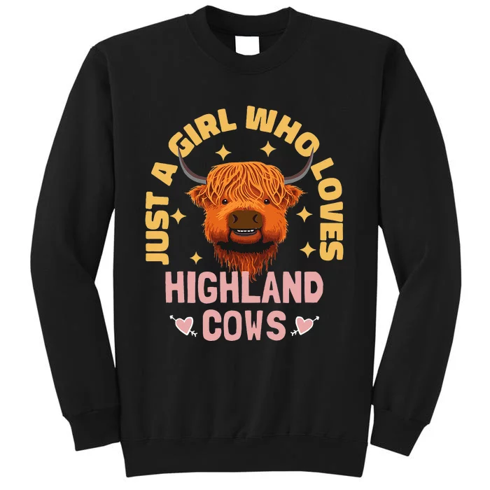 Just A Who Loves Scottish Highland Cows Tall Sweatshirt