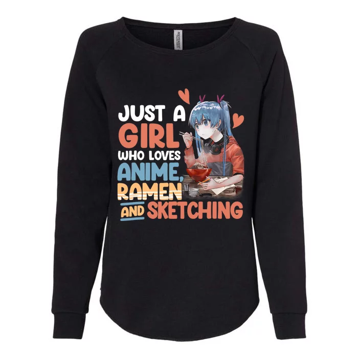 Just A Who Loves Anime Ra And Sketching Otaku Anime Womens California Wash Sweatshirt