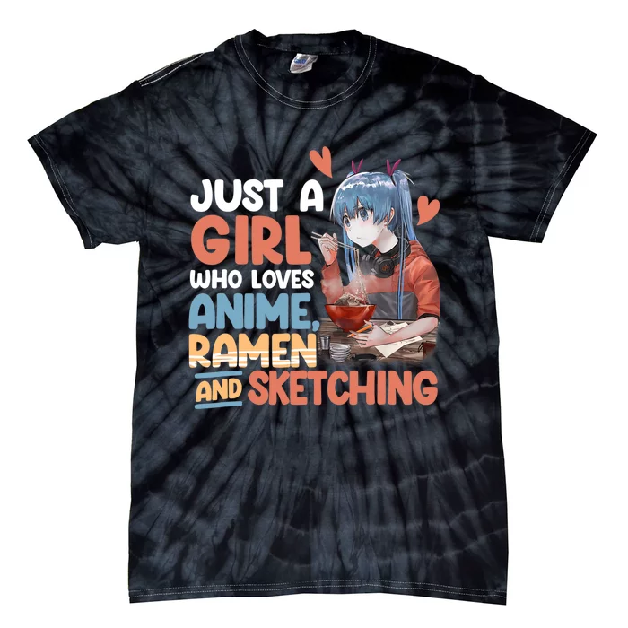 Just A Who Loves Anime Ra And Sketching Otaku Anime Tie-Dye T-Shirt