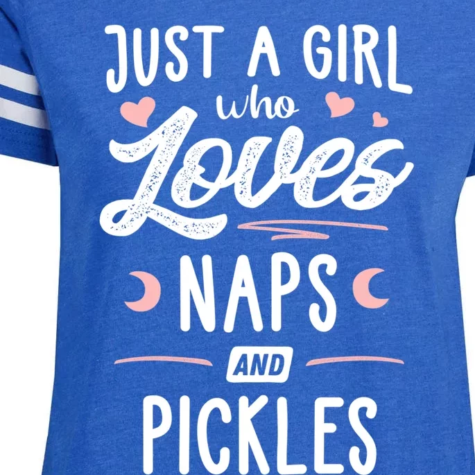 Just A Who Loves Naps And Pickles Gift Enza Ladies Jersey Football T-Shirt