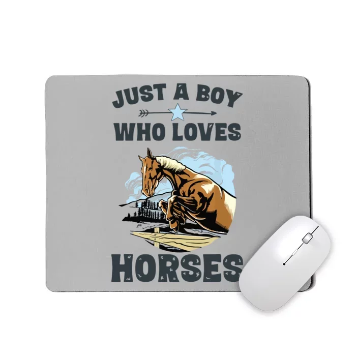 Just A Who Loves Horses Horse Equestrian Mousepad