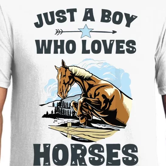 Just A Who Loves Horses Horse Equestrian Pajama Set