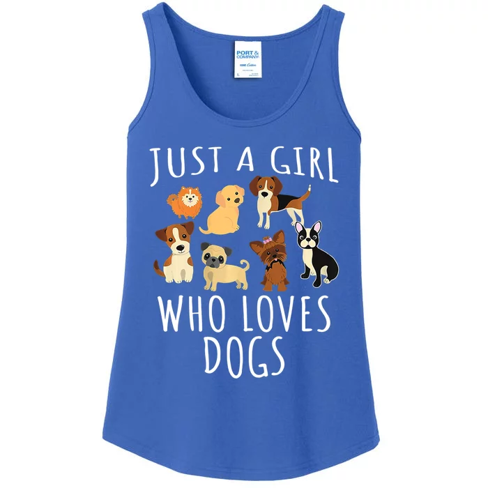 Just A Who Loves Dogs Dogs Are My Favorite People Gift Ladies Essential Tank