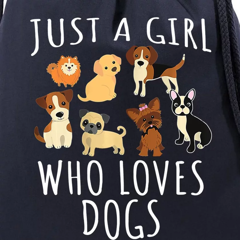 Just A Who Loves Dogs Dogs Are My Favorite People Gift Drawstring Bag