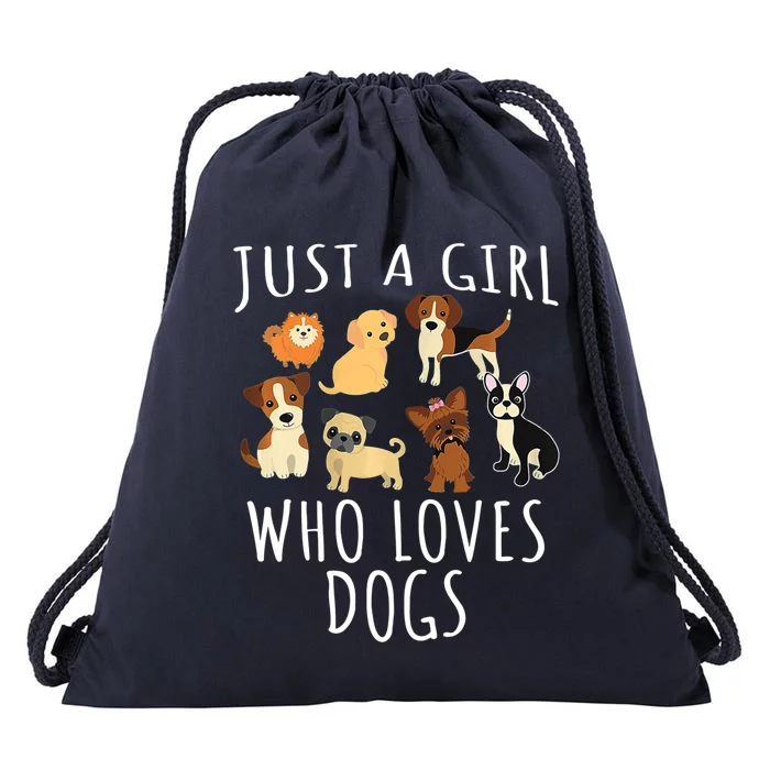 Just A Who Loves Dogs Dogs Are My Favorite People Gift Drawstring Bag