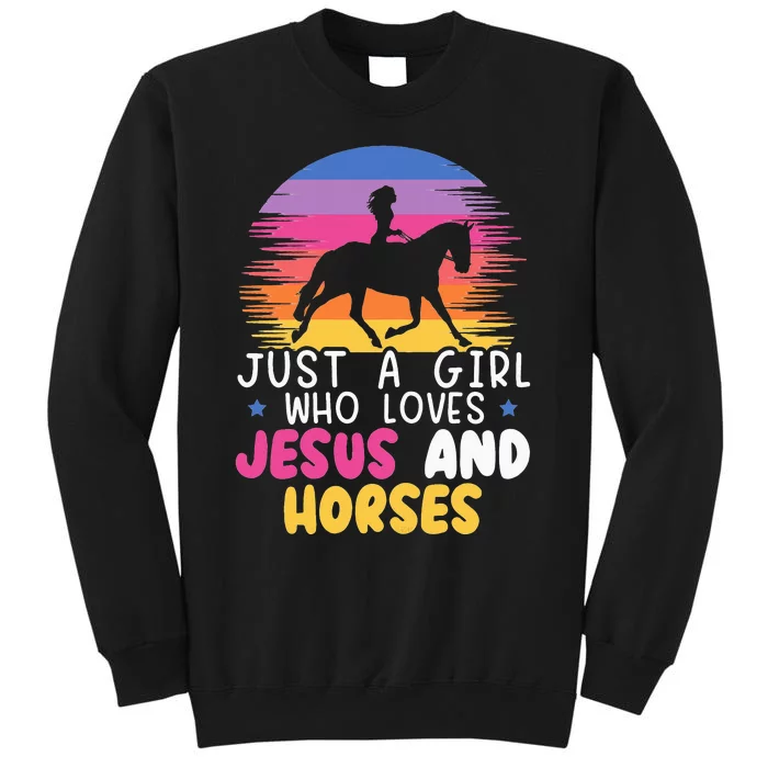 Just A  Who Loves Jesus And Horses Equestrian Christian Sweatshirt