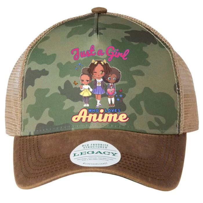 Just A Who Loves Anime Kawaii African American Afro Great Gift Legacy Tie Dye Trucker Hat