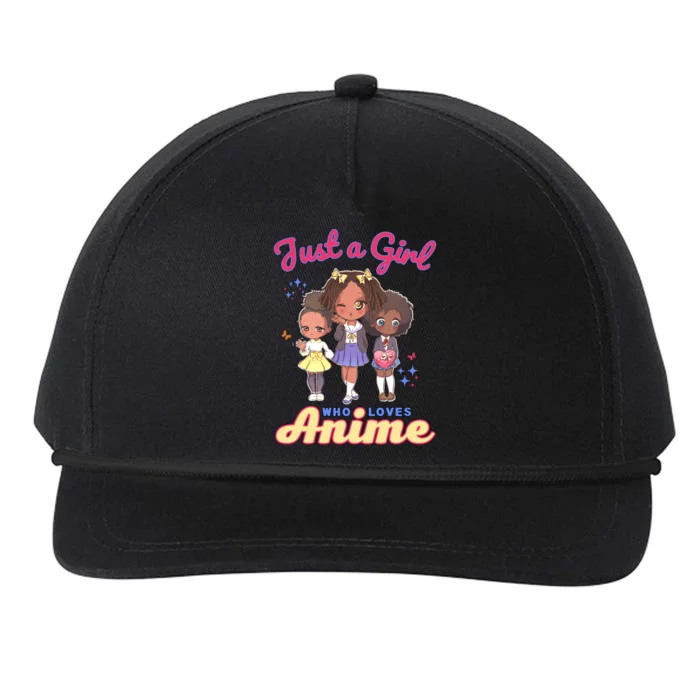 Just A Who Loves Anime Kawaii African American Afro Great Gift Snapback Five-Panel Rope Hat