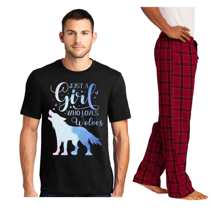 Just A Who Loves Wolf Wolves Watercolor Cute Pajama Set