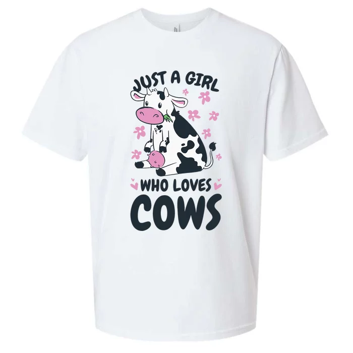 Just A Who Loves Cows Cow Animal Lover Sueded Cloud Jersey T-Shirt