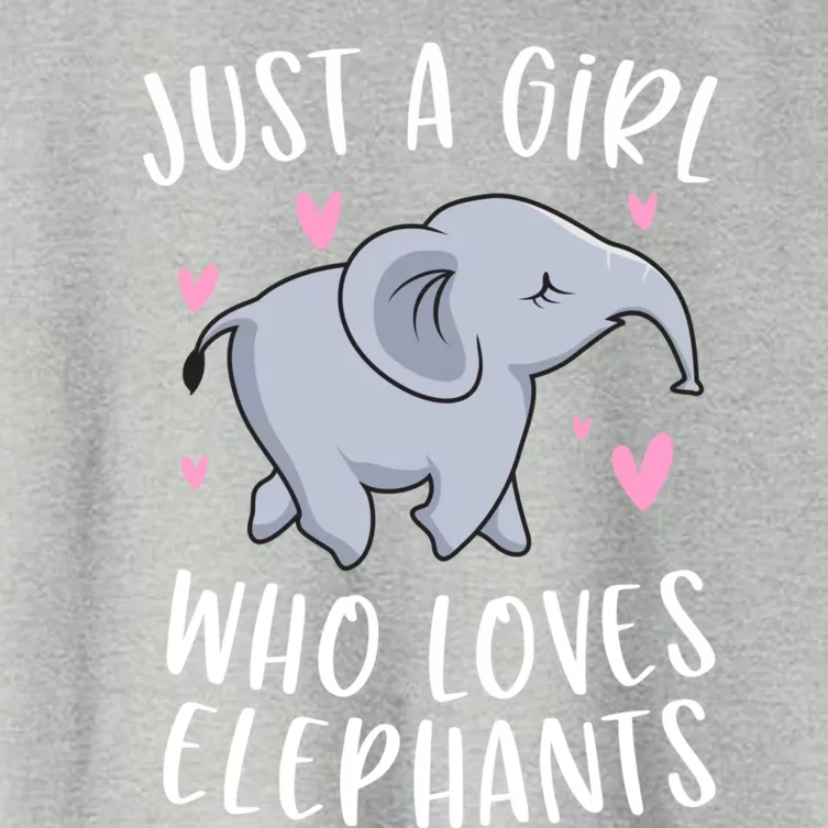 Just A Who Loves Elephants Funny Elephant Funny Gift Women's Crop Top Tee