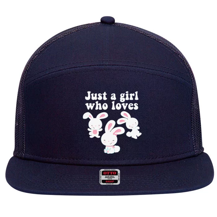 JUST A WHO LOVES BUNNIES Bunny Rabbits Mom 7 Panel Mesh Trucker Snapback Hat