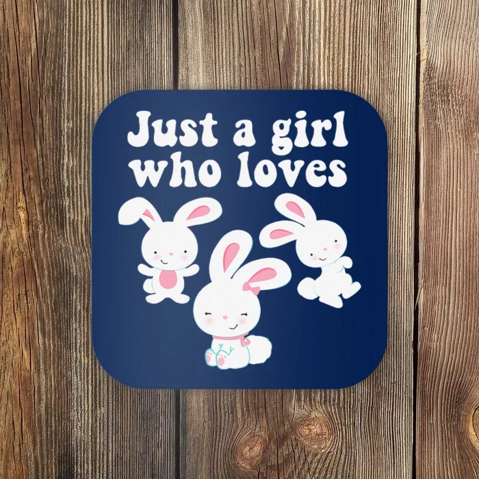 JUST A WHO LOVES BUNNIES Bunny Rabbits Mom Coaster