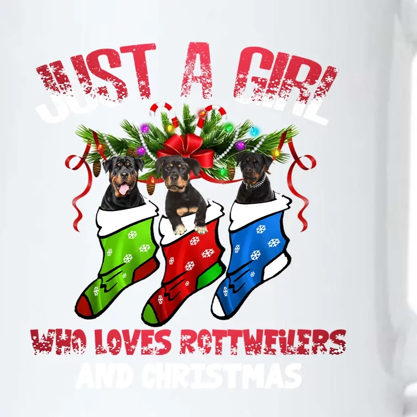 Just A Who Loves Rottweilers And Christmas Costume Gift Black Color Changing Mug