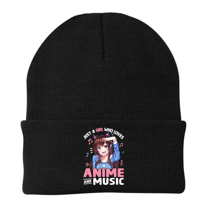 Just A Who Loves Anime And Music Anime Lover Knit Cap Winter Beanie