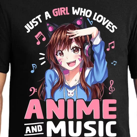 Just A Who Loves Anime And Music Anime Lover Pajama Set