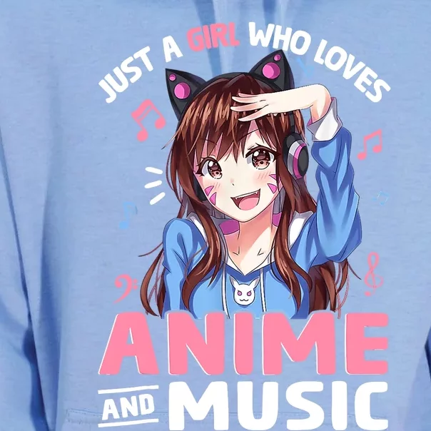 Just A Who Loves Anime And Music Anime Lover Unisex Surf Hoodie