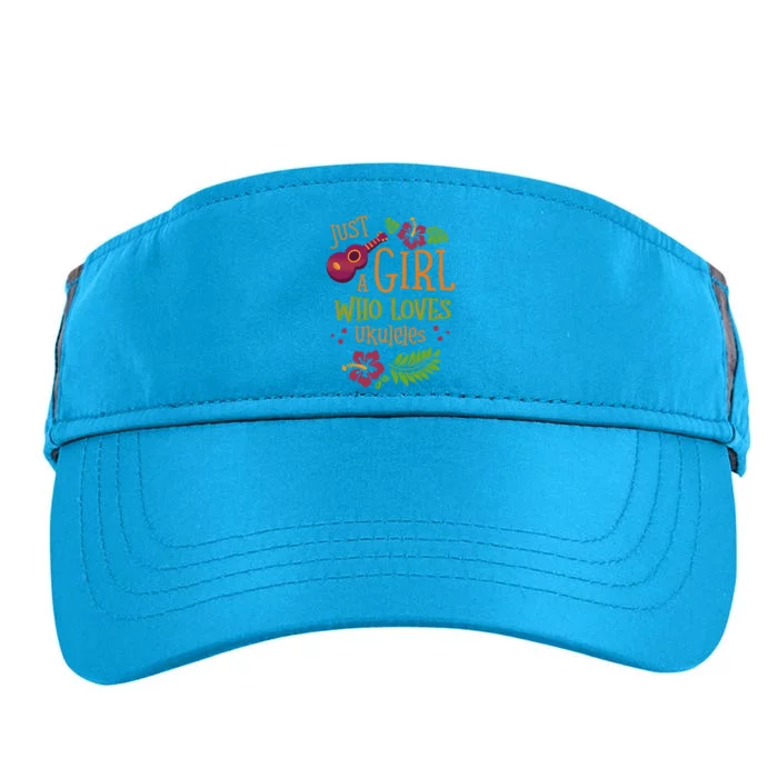 Just A Who Loves Ukuleles For A Ukulele Player Gift Adult Drive Performance Visor