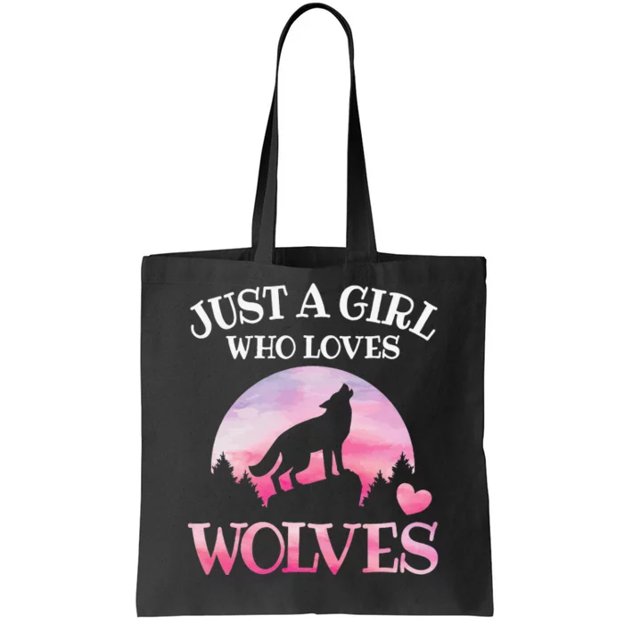 Just A Who Loves Wolves Wildlife Animal Wilderness Wolf Tote Bag