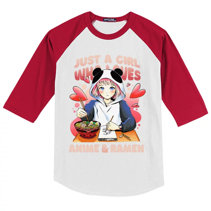 Just a  Who Loves Anime and Ra Kids Colorblock Raglan Jersey