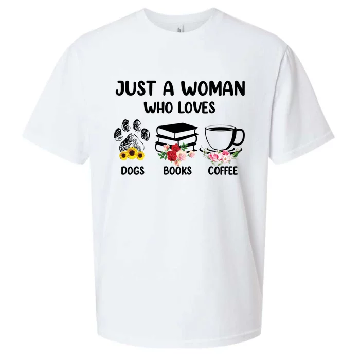 Just A Who Loves Dogs Books And Coffee Great Gift Sueded Cloud Jersey T-Shirt