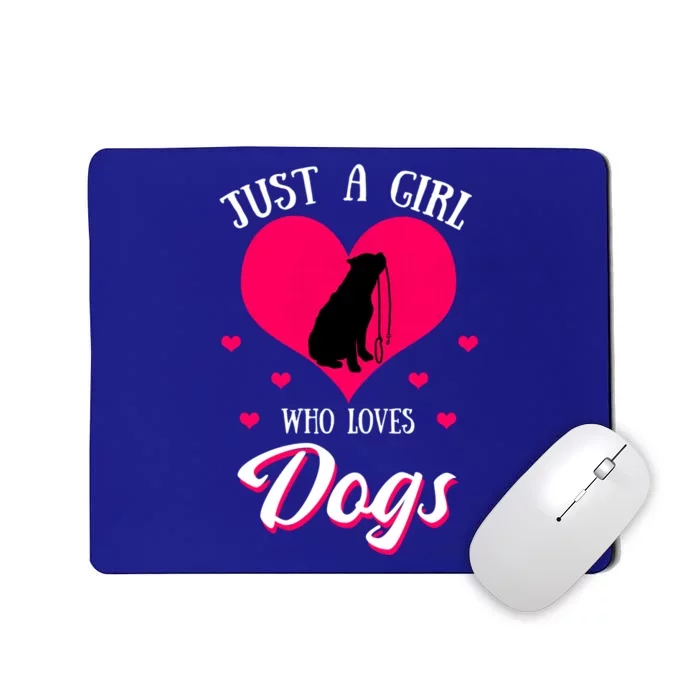 Just A Who Loves Dog Puppy American Pit Bull Terrier Funny Gift Mousepad