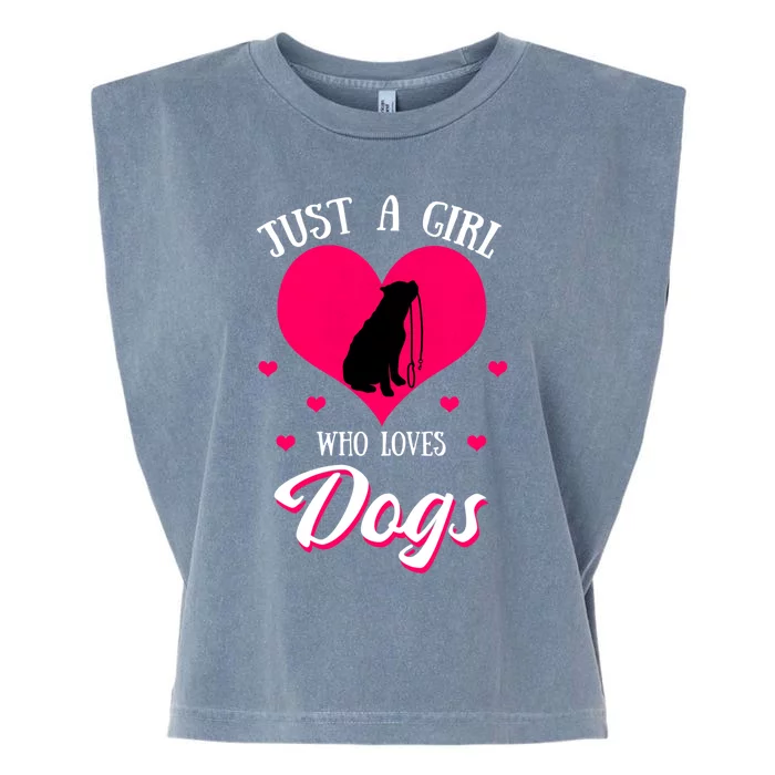 Just A Who Loves Dog Puppy American Pit Bull Terrier Funny Gift Garment-Dyed Women's Muscle Tee