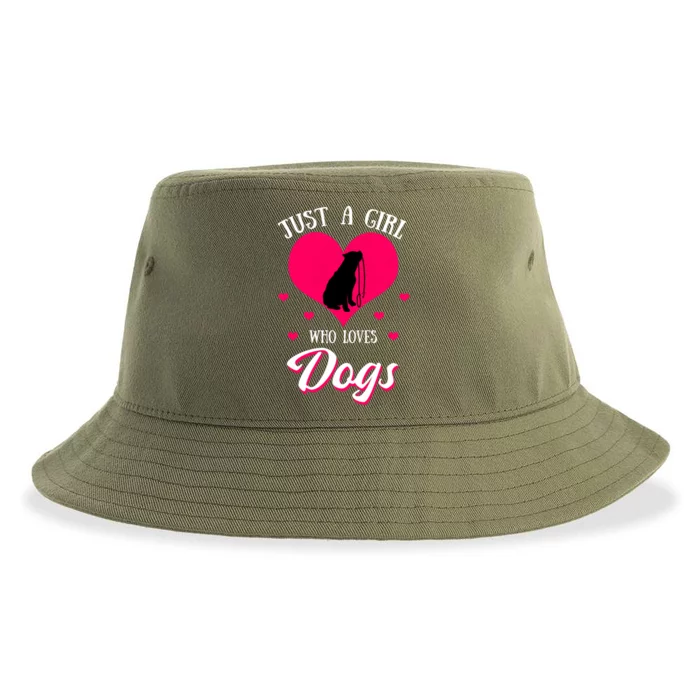 Just A Who Loves Dog Puppy American Pit Bull Terrier Funny Gift Sustainable Bucket Hat