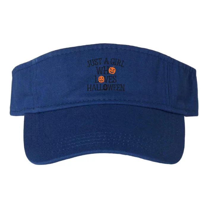 Just A Who Loves Halloween Cute Autumn Valucap Bio-Washed Visor