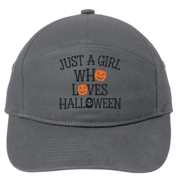 Just A Who Loves Halloween Cute Autumn 7-Panel Snapback Hat