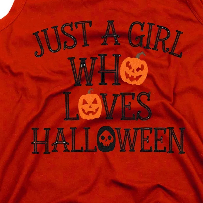 Just A Who Loves Halloween Cute Autumn Tank Top