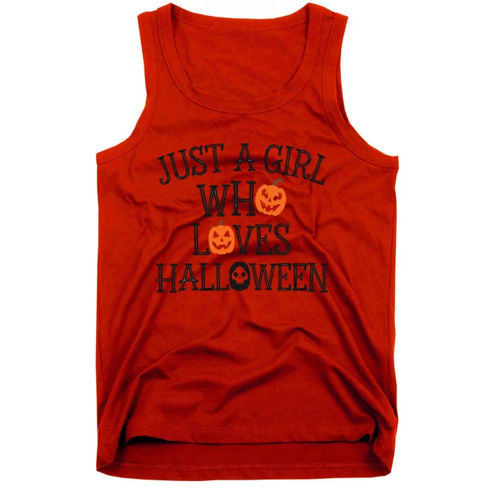 Just A Who Loves Halloween Cute Autumn Tank Top