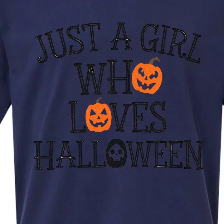 Just A Who Loves Halloween Cute Autumn Sueded Cloud Jersey T-Shirt