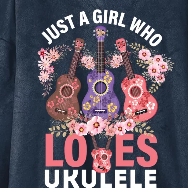 Just A Who Loves Ukuleles Funny Uke Gift Ukuleles Gift Hooded Wearable Blanket