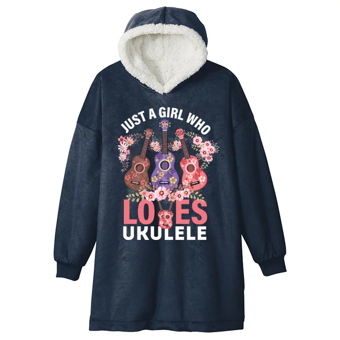 Just A Who Loves Ukuleles Funny Uke Gift Ukuleles Gift Hooded Wearable Blanket