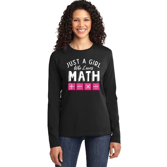 Just A Who Loves Math Algebra Funny Mathematics Ladies Long Sleeve Shirt