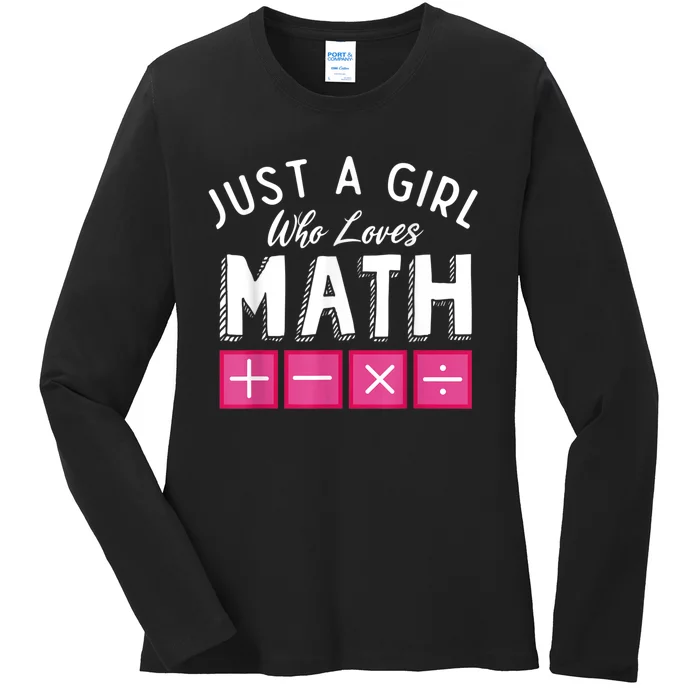 Just A Who Loves Math Algebra Funny Mathematics Ladies Long Sleeve Shirt