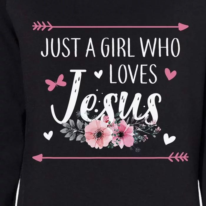 Just A  Who Loves Jesus Religious Christian Womens California Wash Sweatshirt