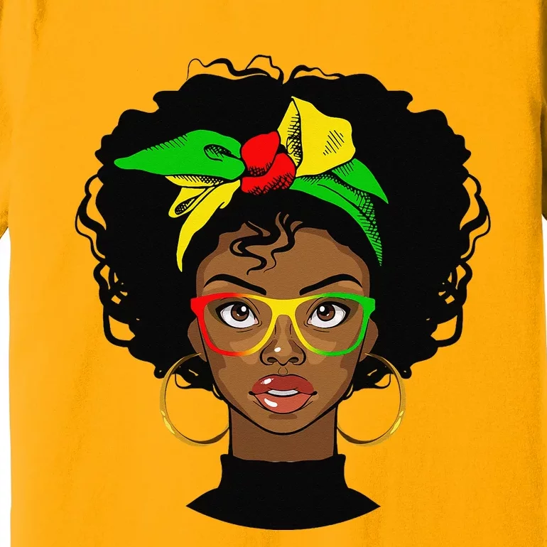 Juneteenth Afro Woman Black Queen African American Melanin Premium T-Shirt