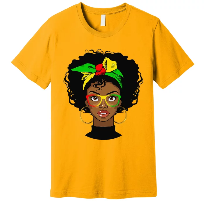 Juneteenth Afro Woman Black Queen African American Melanin Premium T-Shirt